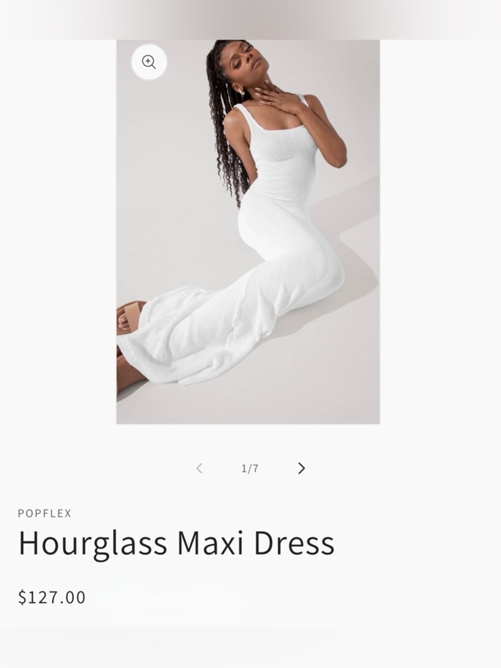 POPFLEX White Hourglass Maxi Dress